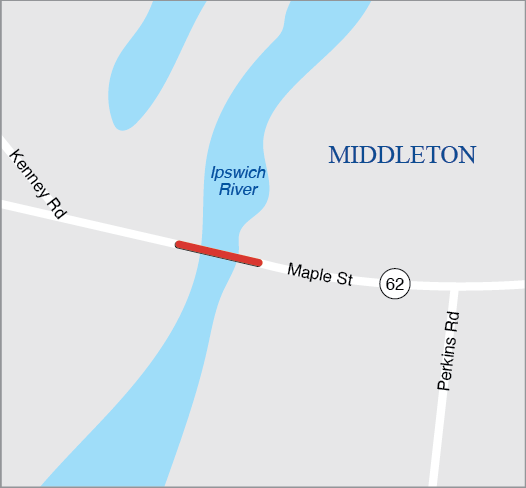 MIDDLETON: BRIDGE REPLACEMENT, M-20-003, ROUTE 62 (MAPLE STREET) OVER IPSWICH RIVER 